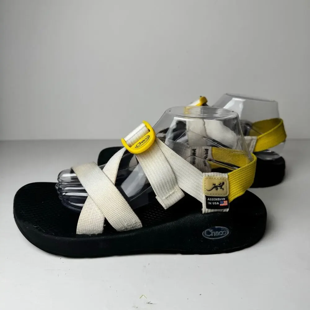 Chaco Z/1 Sandals Men’s M 8 Cream Yellow Vibram Hiking Sport Trail USA Assembled